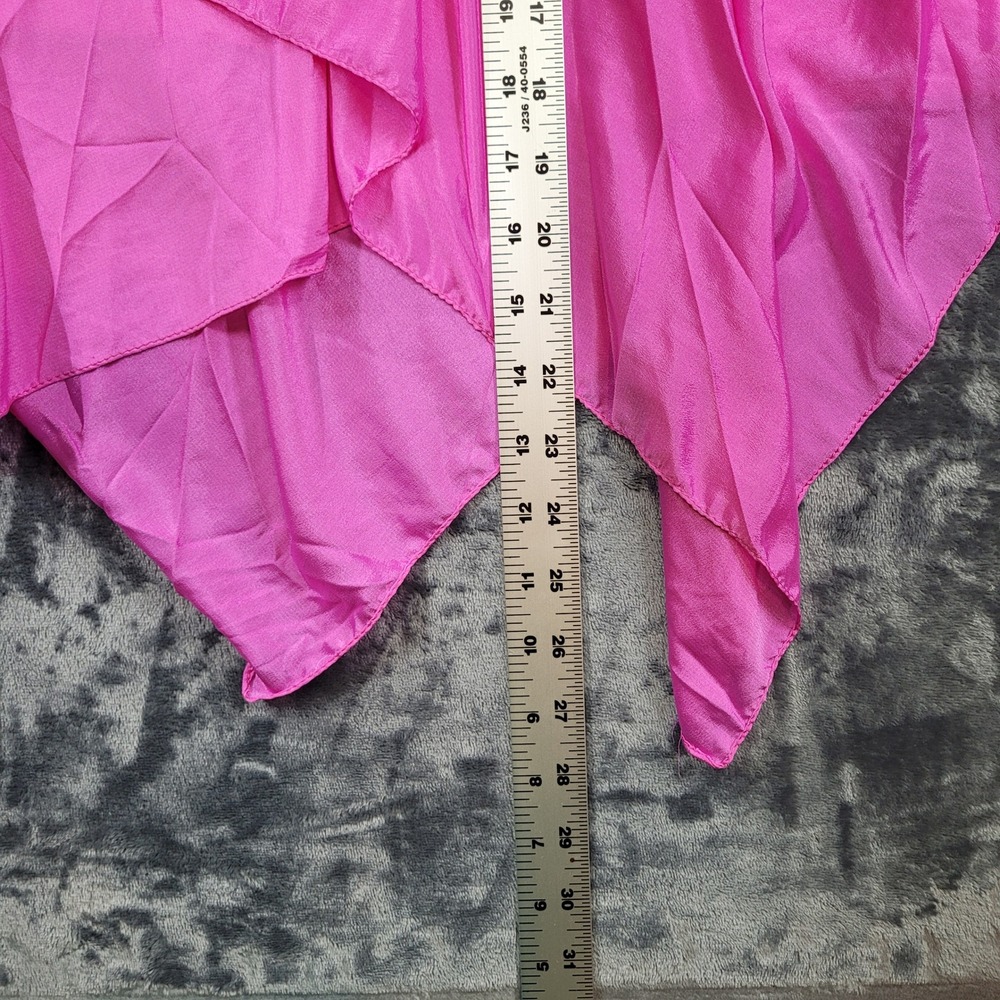 Braja Pink Viscose Poncho Top Tiered Handkerchief Hem One Size New With Tags - Picture 6 of 6